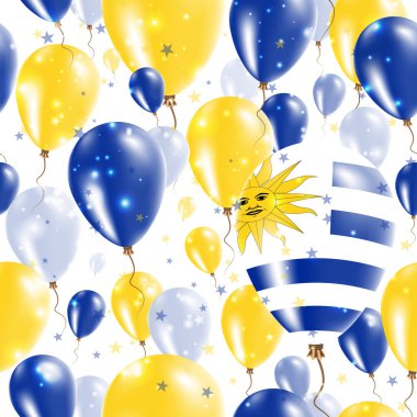 Uruguay Bağımsızlık günü Seamless Modeli lastik balonlar Uruguaylı bayrak renkleri uçan