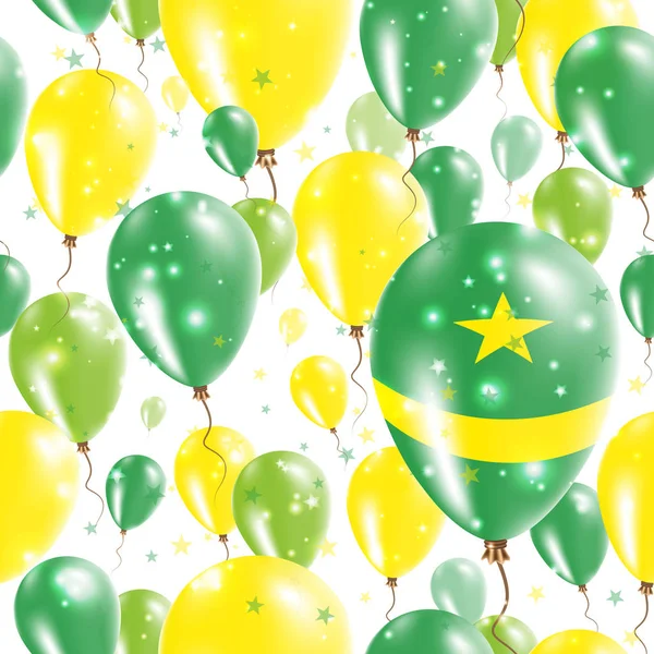 Moritanya Bağımsızlık günü Seamless Modeli lastik balonlar Moritanya renkleri uçan — Stok Vektör