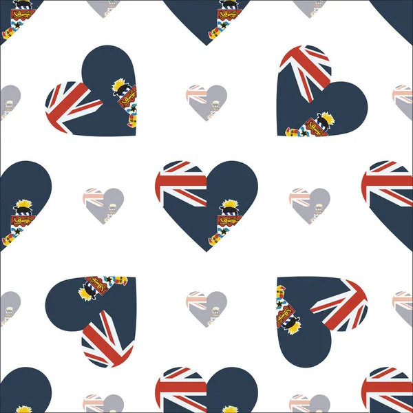 Флаг Каймановых островов патриотический бесшовный узор Государственный флаг в форме сердца Вектор — стоковый вектор