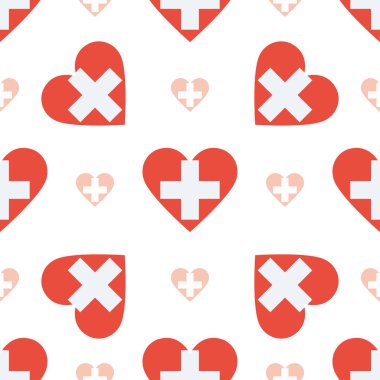 İsviçre bayrağı vatansever Dikişsiz desen vektör kalp şeklinde ulusal bayrak