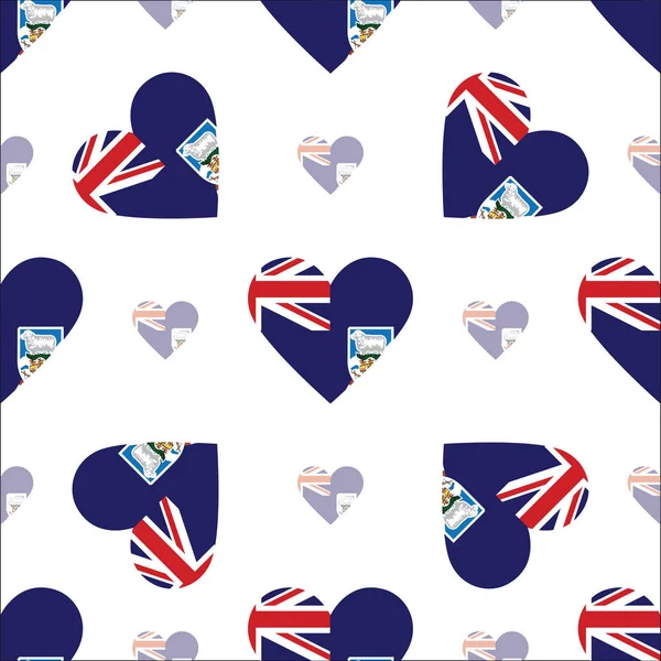 Фолклендские острова Мальвинас флаг патриотической бесшовной картины Государственный флаг в форме сердца — стоковый вектор