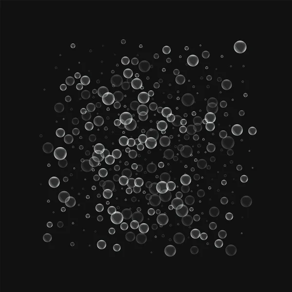 Såpbubblor fyrkantig ram med såpbubblor på svart bakgrund vektorillustration — Stock vektor