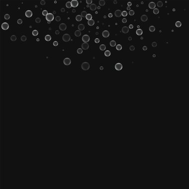 Siyah arka planda vektör çizim sabun köpüğü ile sabun köpüğü üst yarım daire