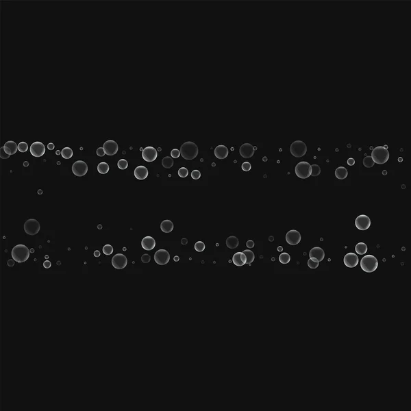 Soap bubbles Chaotic shape with soap bubbles on black background Vector illustration — Stock Vector