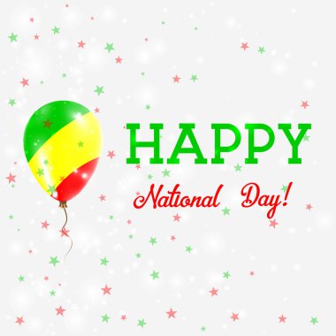 Kongo Milli Günü vatansever poster uçan lastik balon Kongolu bayrak Kongo renklerde