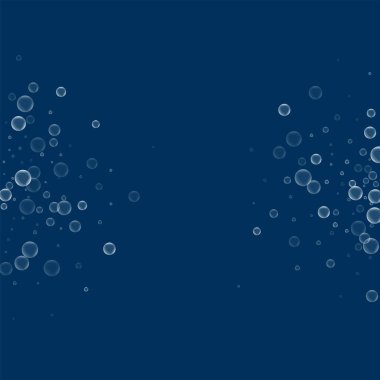 Sabun köpüğü yarım daire derin mavi sabun köpüğü ile vektör çizim arka plan