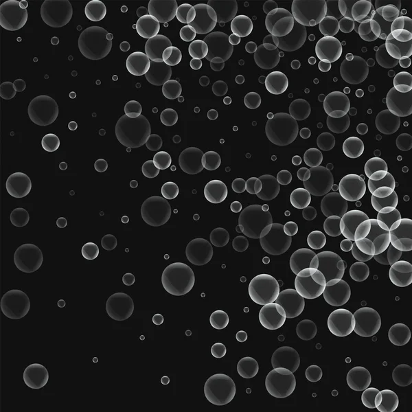 Случайные мыльные пузыри Случайное рассеяние градиента со случайными мыльными пузырями на черном фоне Вектор — стоковый вектор