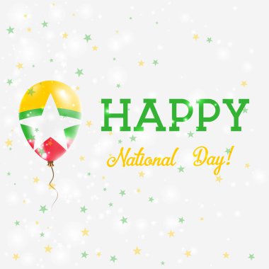 Myanmar Millî gün vatansever poster uçan lastik balon Myanmarian bayrak renkleri