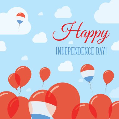 Lüksemburg Bağımsızlık günü düz vatansever tasarım Luxembourger bayrak balonlar Happy Milli gün