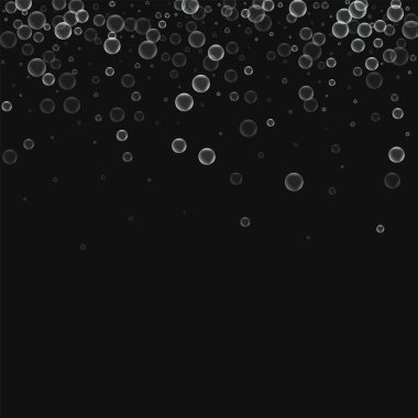 Sabun köpüğü dağılım üst degrade sabun köpüğü siyah arka planda vektör çizim ile