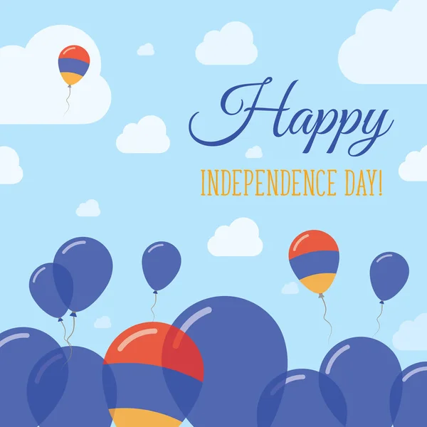 Dia da independência da Armênia Plano Patriótico Design Armênio Bandeira Balões Feliz Dia Nacional Vetor — Vetor de Stock