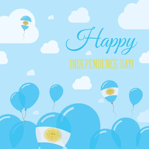 Dia da Independência da Argentina Projeto Patriótico Plano Balões da Bandeira Argentina Feliz Dia Nacional — Vetor de Stock