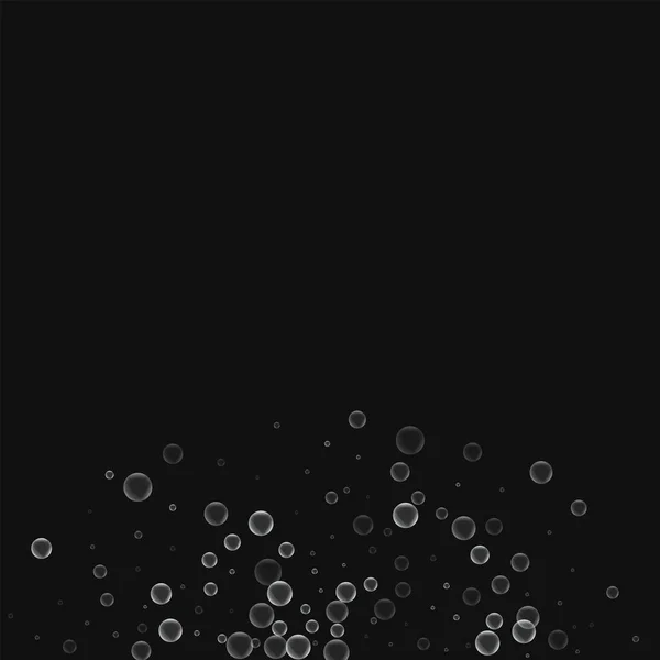 Bulles de savon Semi-cercle inférieur avec bulles de savon sur fond noir Illustration vectorielle — Image vectorielle