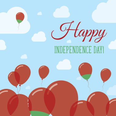 Beyaz Rusya Bağımsızlık günü düz vatansever tasarım Belarus bayrak balonlar Happy Milli gün vektör