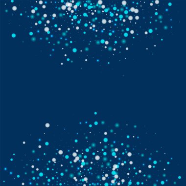 Güzel düşen kar soyut yarım daire ile derin mavi arka plan üzerinde güzel yağan kar