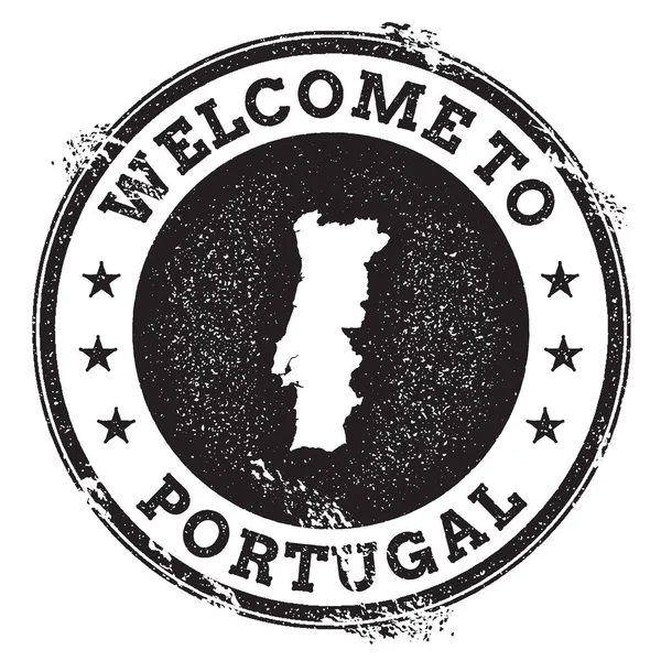 Vintage passport welcome stamp with Portugal map Grunge rubber stamp with Welcome to Portugal text — Stock Vector