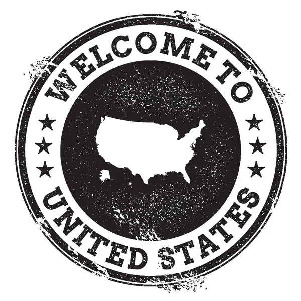 Úvodní razítko Vintage pas s mapou USA Grunge razítko s Vítejte v České — Stockový vektor