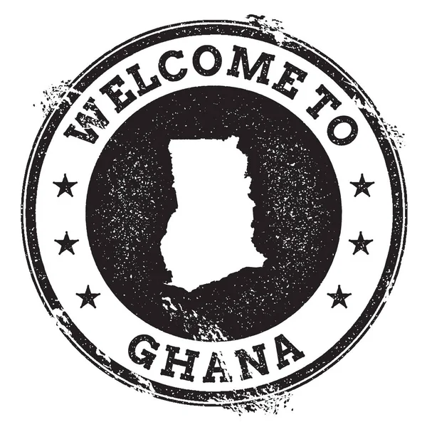 Vintage pass Välkommen stämpel med Ghana karta Grunge gummistämpel med Välkommen till Ghana text — Stock vektor
