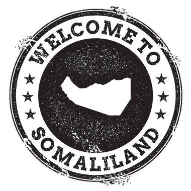 Vintage pasaport hoş geldiniz damga ile Somaliland harita Grunge lastik damgası ile Somaliland hoş geldiniz