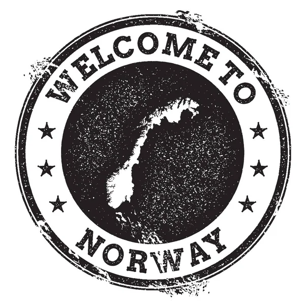 Vintage pas úvodní razítko s mapa Norska Grunge razítko s Vítejte na text, Norsko — Stockový vektor