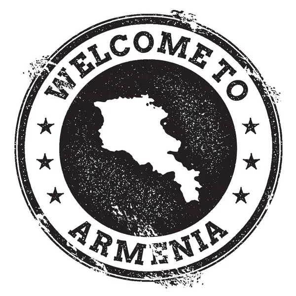Paspor vintage selamat datang dengan stempel karet peta Armenia Grunge dengan teks Welcome to Armenia - Stok Vektor