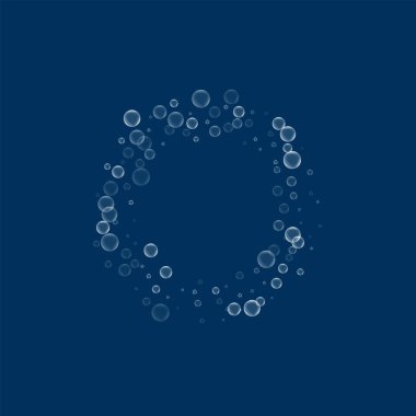 Kabarcıklar Smal simit derin mavi arka plan vektör çizim üzerinde sabun köpüğü ile sabun