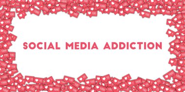 Sosyal medya bağımlılık Sosyal Medya Icons pembe sayaç sosyal ile soyut şekli arka plan