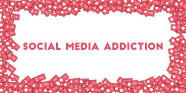 Sosyal medya bağımlılık Sosyal Medya Icons soyut durumda arka plan ile sayaç yorum ve