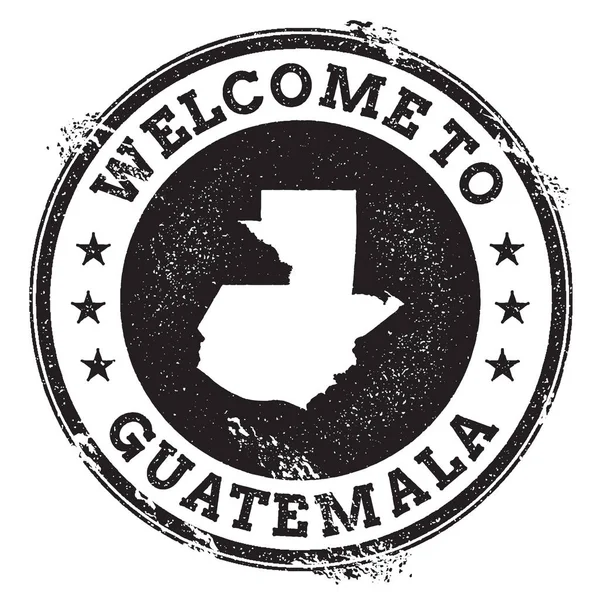 Sello de bienvenida de pasaporte vintage con mapa de Guatemala Sello de goma Grunge con Bienvenido a Guatemala — Vector de stock