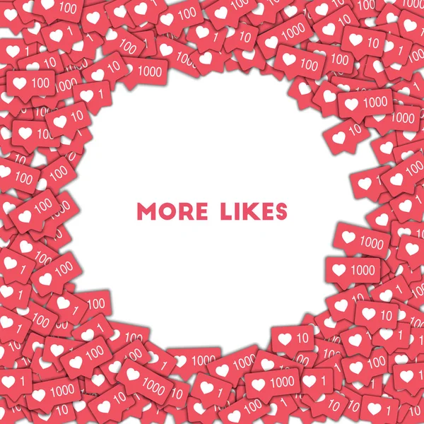 Sosyal Medya Icons pembe sayaç daha fazla seviyor kavramı ile soyut şekli arka plan daha fazla seviyor