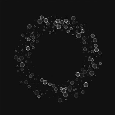 Siyah arka planda vektör çizim sabun köpüğü ile sabun köpüğü simit şekli