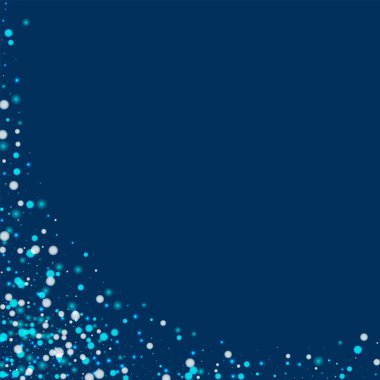 Güzel yağan kar soyut dip köşe ile güzel yağan kar üzerinde derin mavi yaptı