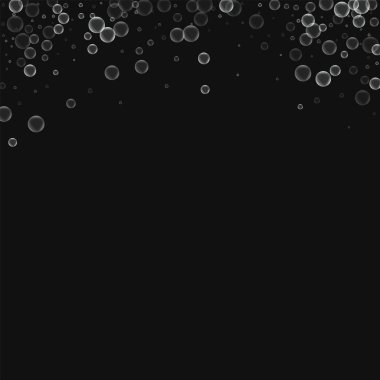 Siyah arka planda vektör çizim sabun köpüğü ile sabun köpüğü soyut üst kenarlık