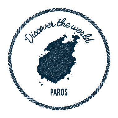 Paros eşlem vintage ' Dünya Insignia hippi tarzı deniz posta pulu yuvarlak keşfetmek