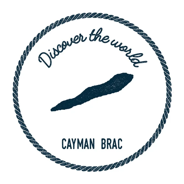 Plan Cayman Brac vintage découvrez les insignes du monde Timbre-poste nautique de style Hipster avec — Image vectorielle