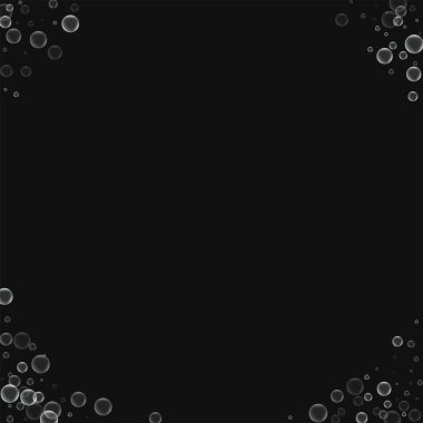 Siyah sabun köpüğü ile sabun köpüğü köşeleri vektör çizim arka plan