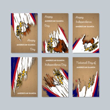 Amerikan Samoası vatansever kartları Milli Günü ifade fırça darbesi ulusal bayrak renk için