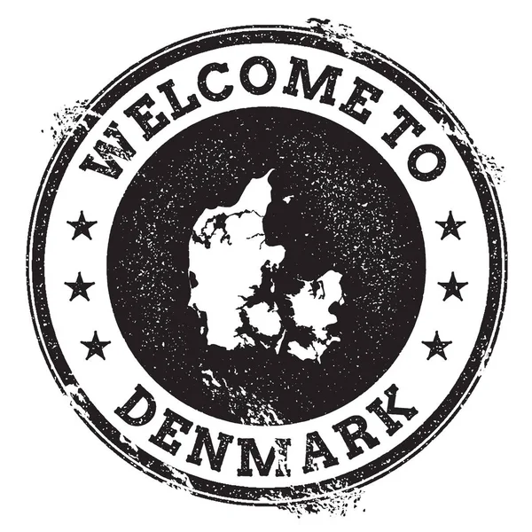 Vintage pas úvodní razítko s mapou Dánsko Grunge razítko s Vítejte na text, Dánsko — Stockový vektor