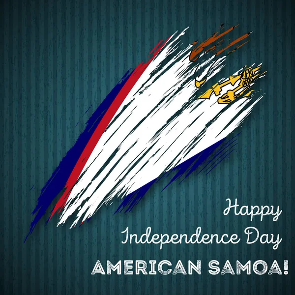Día de la Independencia de Samoa Americana Diseño patriótico Pincelada expresiva en colores de bandera nacional — Vector de stock