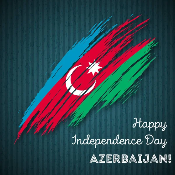 Día de la Independencia de Azerbaiyán Diseño patriótico Pincelada expresiva en colores de bandera nacional — Vector de stock