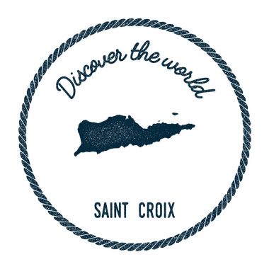 Saint Croix eşlem vintage ' Dünya Insignia hippi tarzı deniz posta pulu ile keşfedin