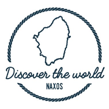 Naxos harita anahat Vintage keşfetmek dünya lastik damgası Adası Haritası Hipster stilini deniz ile