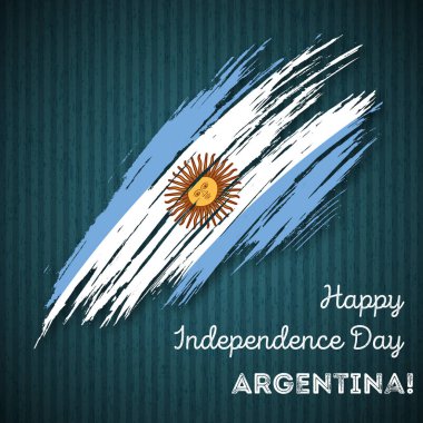 Arjantin Bağımsızlık günü vatansever tasarım etkileyici fırça darbesi kara günü ulusal bayrak renklerde