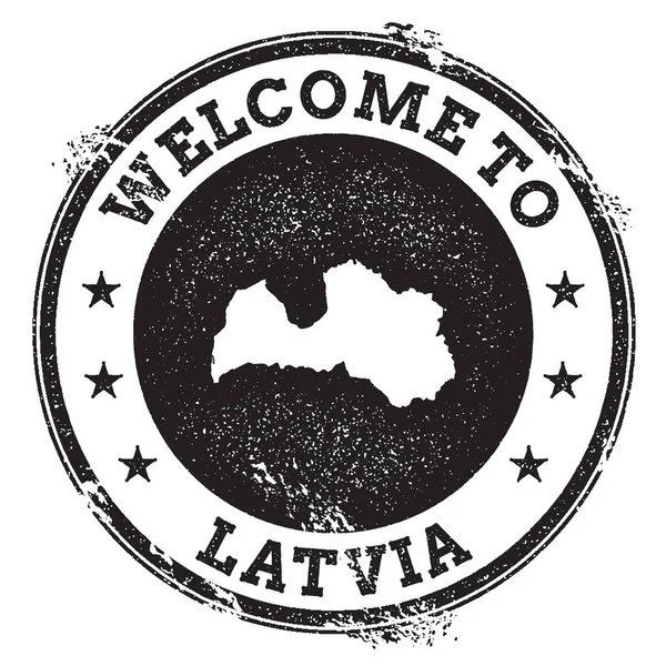 Vintage pas úvodní razítko s mapou Lotyšsko Grunge razítko s Vítejte na text, Lotyšsko — Stockový vektor