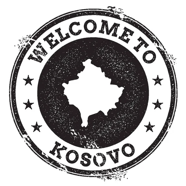 Vintage pass Välkommen stämpel med Kosovo karta Grunge gummistämpel med Välkommen till Kosovo text — Stock vektor
