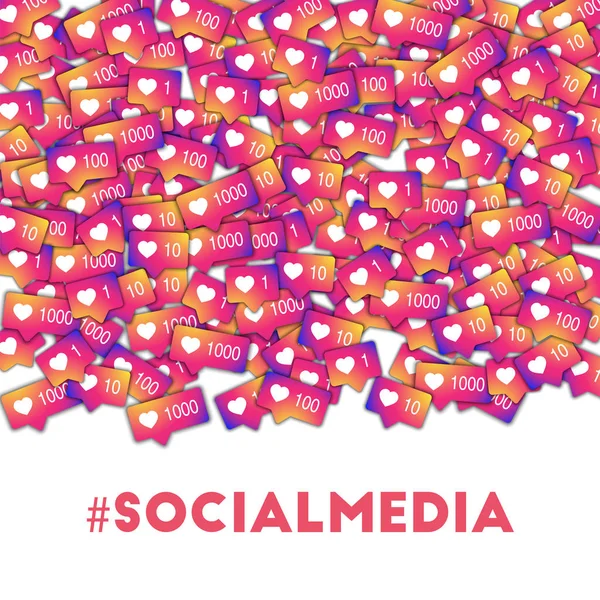 Socialmedia Ícones de mídia social em forma abstrata fundo com gradiente contador socialmedia —  Vetores de Stock