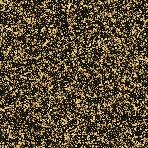 Золотые конфетти Рассеянный узор на черном фоне Векторная иллюстрация — стоковый вектор