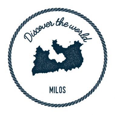 Milos eşlem vintage ' Dünya Insignia hippi tarzı deniz posta pulu yuvarlak keşfetmek