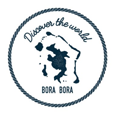 Bora Bora eşlem vintage ' Dünya Insignia hippi tarzı deniz posta pulu ile keşfedin