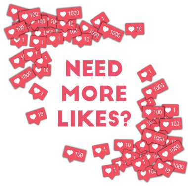 Daha fazla seviyor Sosyal Medya Icons pembe ile soyut şekli arka plan karşı daha fazla ihtiyacı